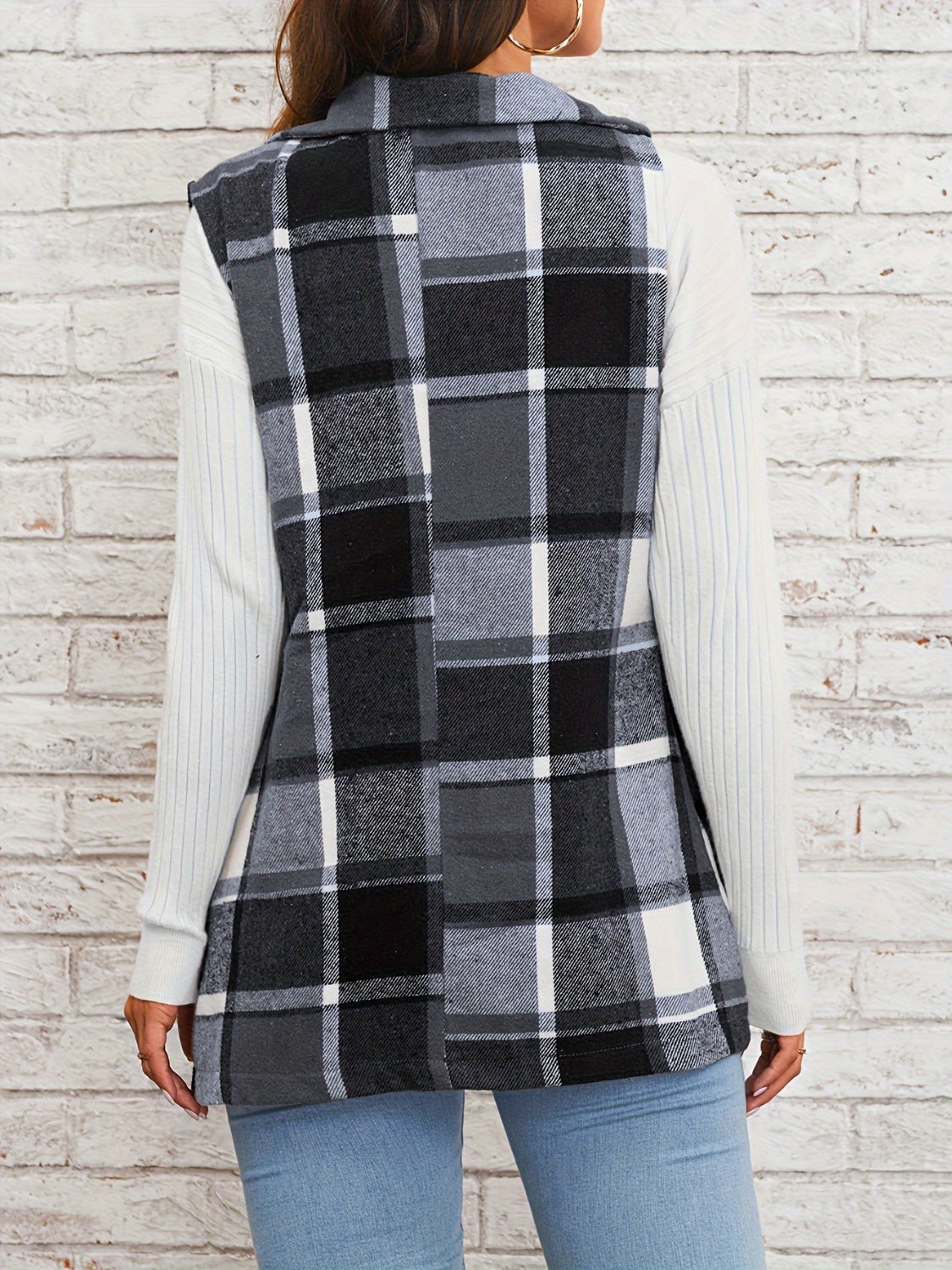 Plaid Button Vest