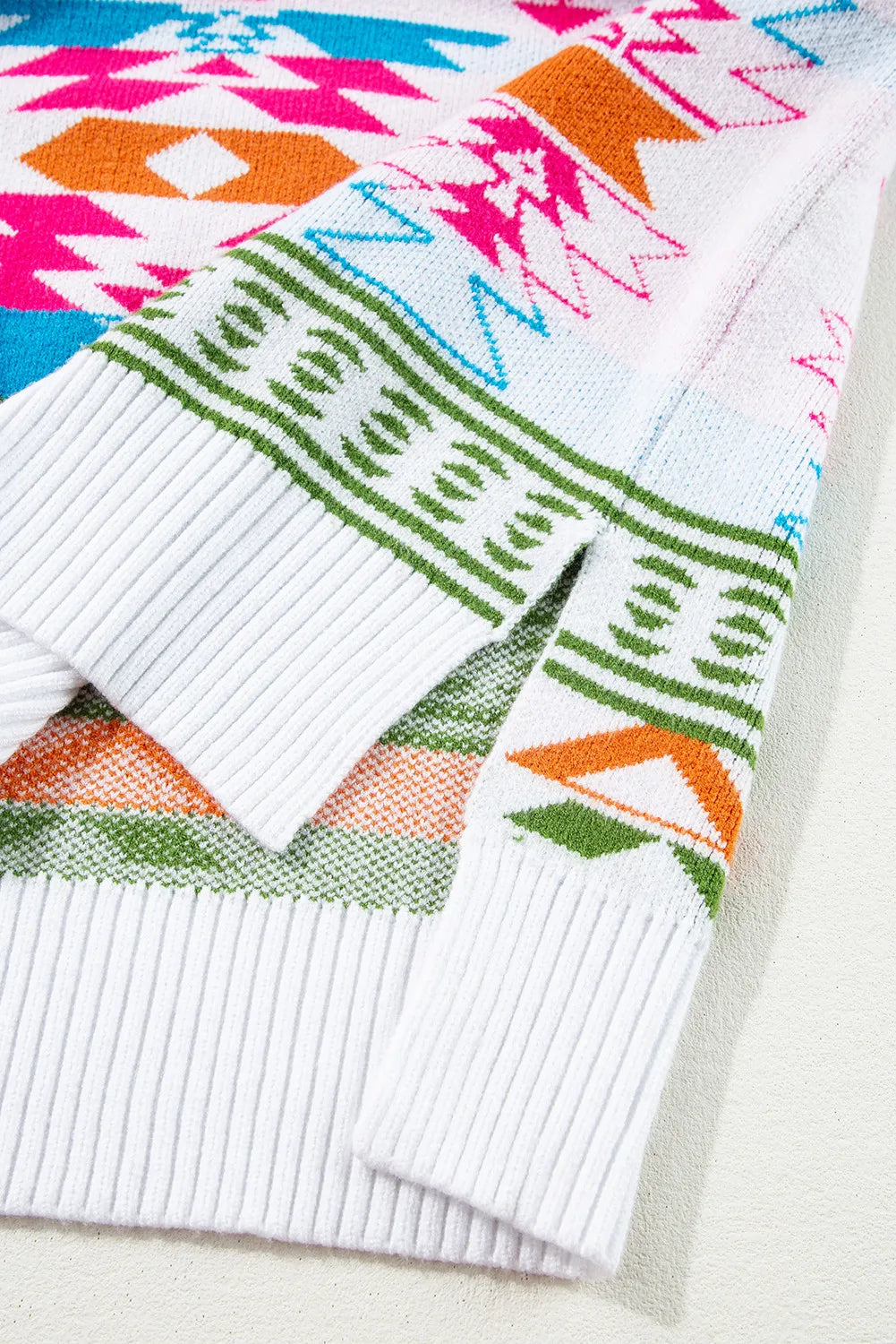 Geometric V-Neck Sweater