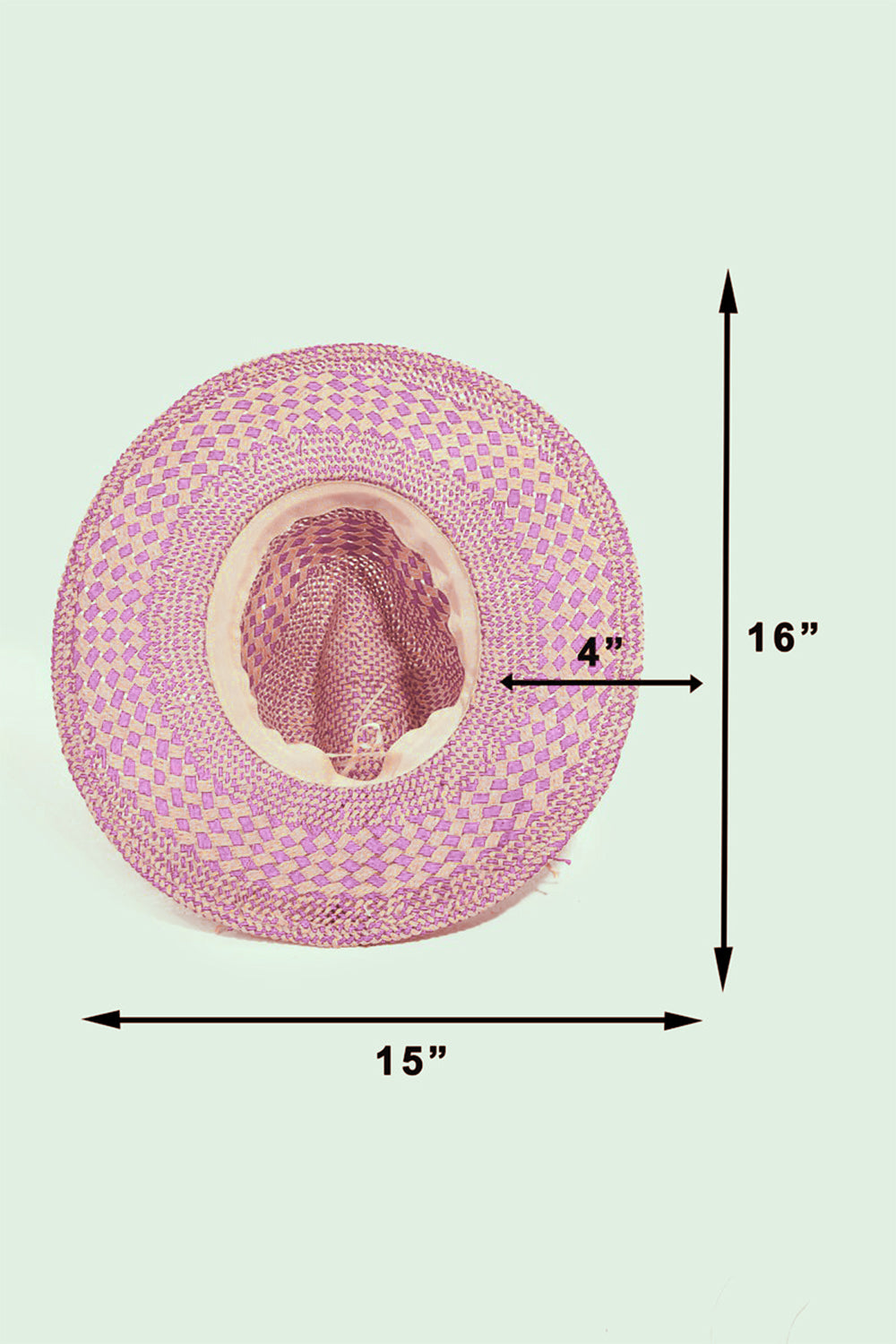 Checkered Straw Sun Hat