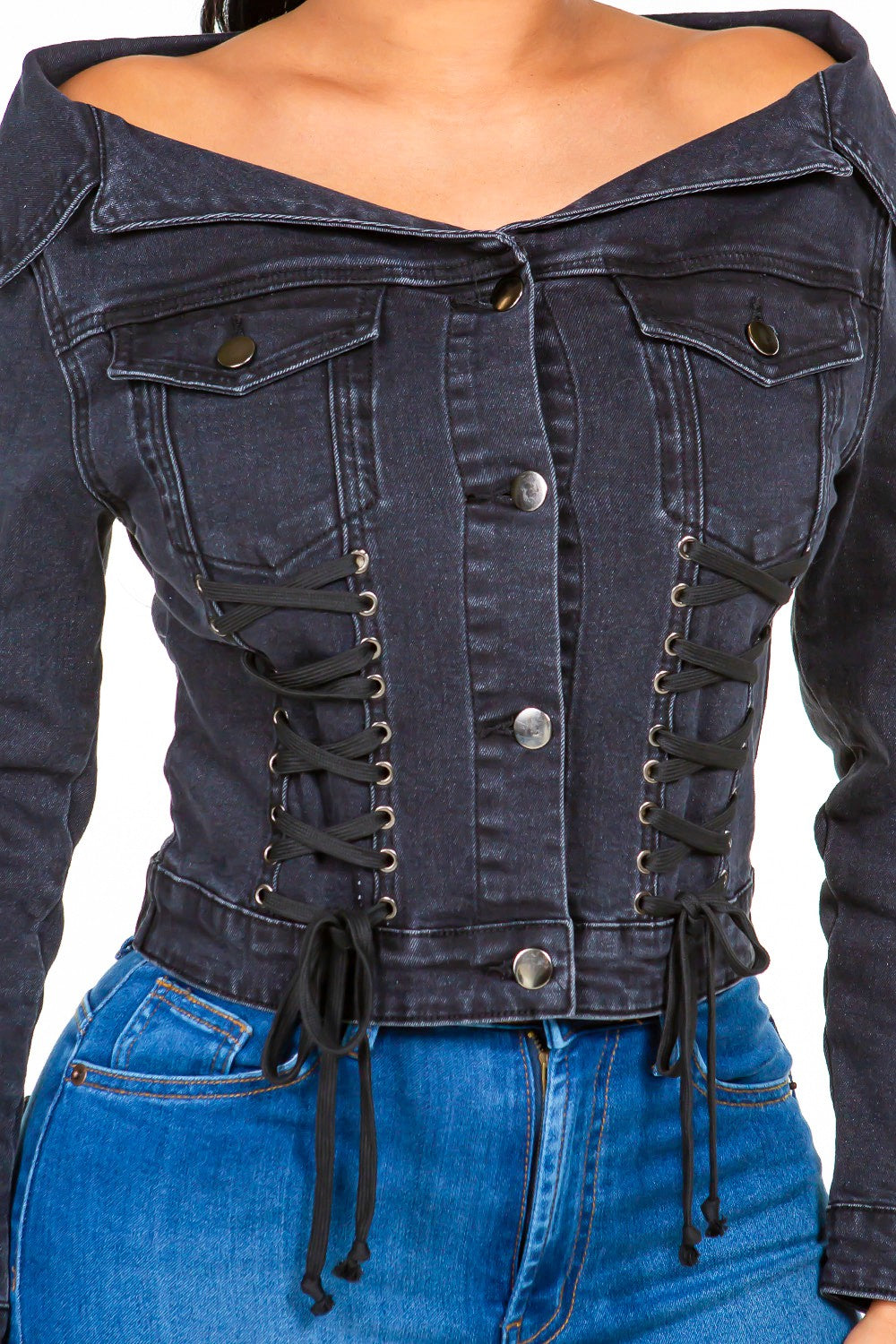 Off Shoulder Denim Jacket
