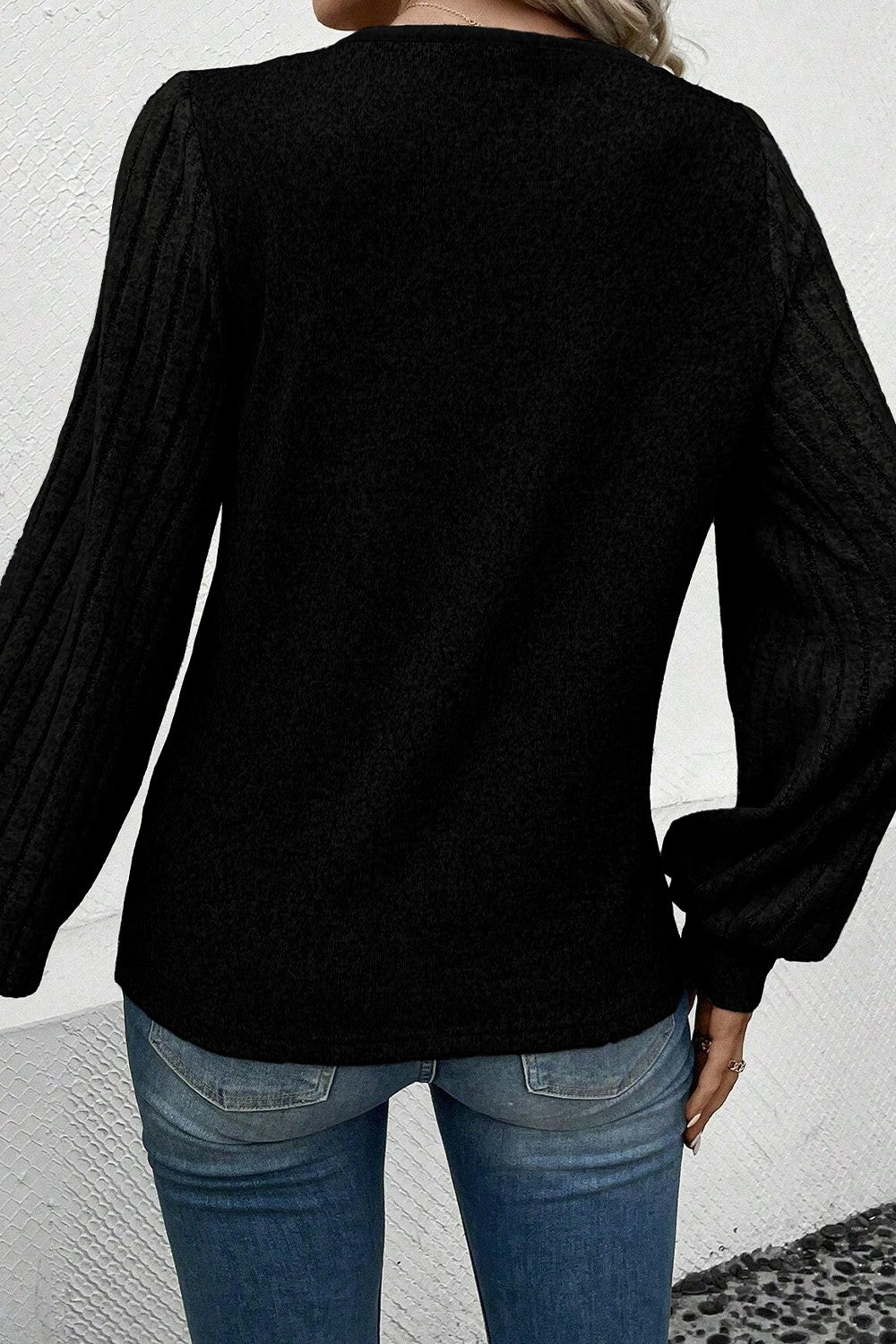 Decorative Lantern Sleeve Blouse