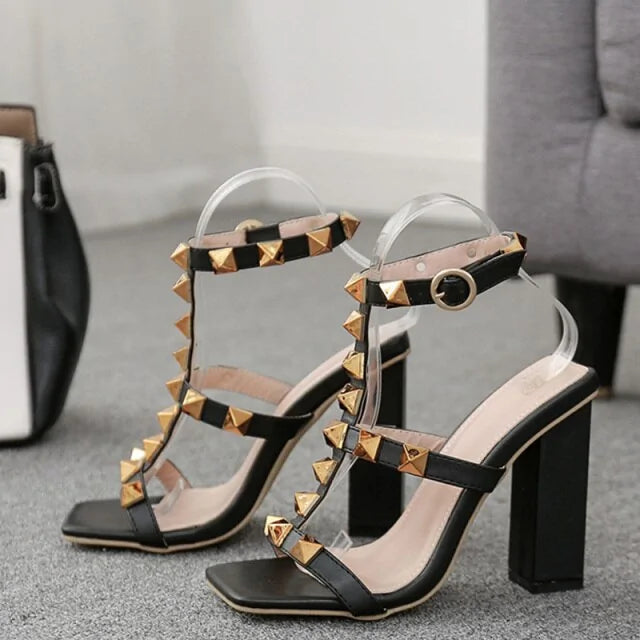 Rivet Chunky Heel