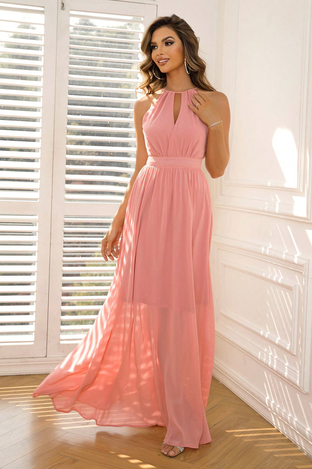 Tied Cutout Maxi Dress