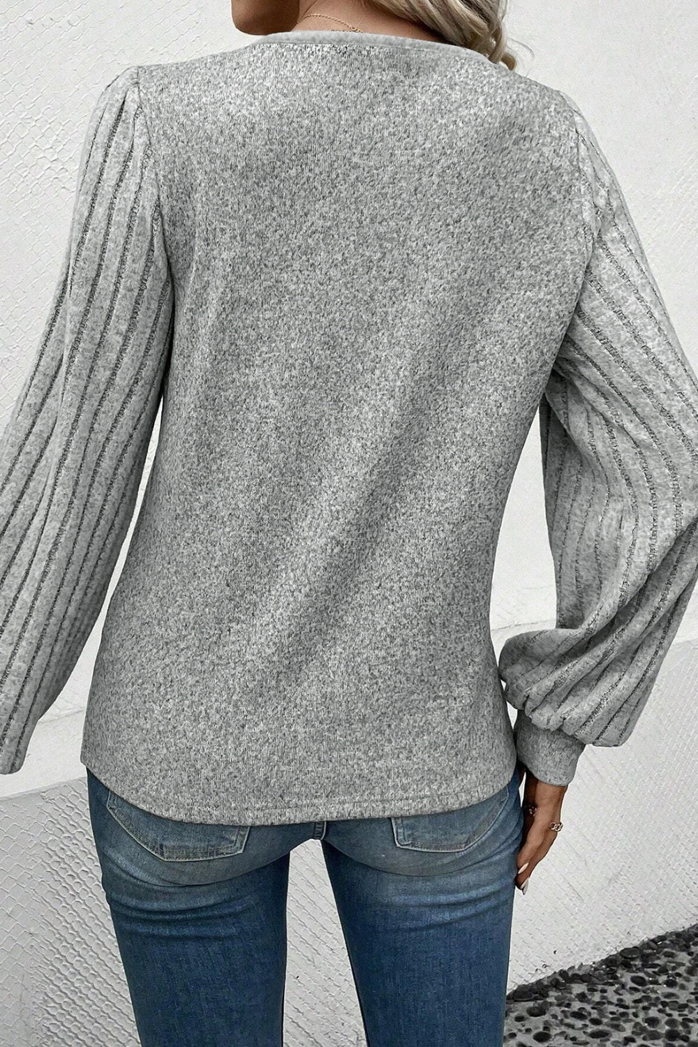 Decorative Lantern Sleeve Blouse