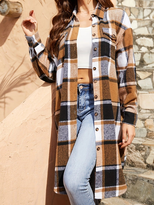 Plaid Collared Cardigan