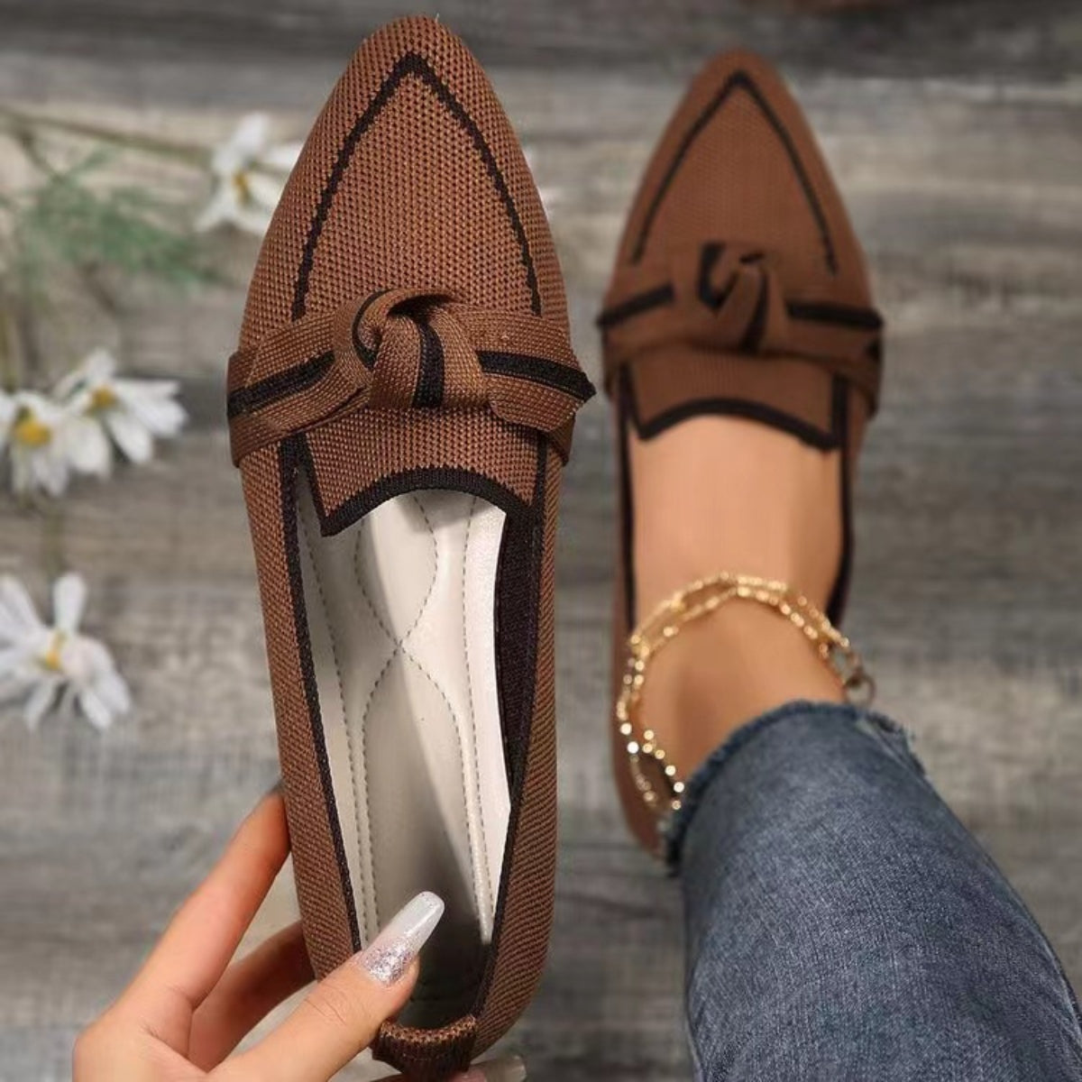 Blue Bow Loafers