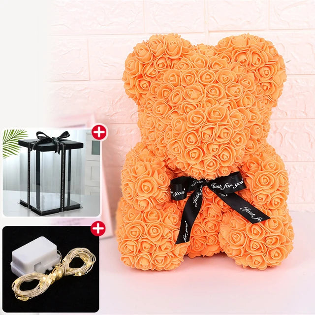 Rose Bear w/ LED Light Gift Box