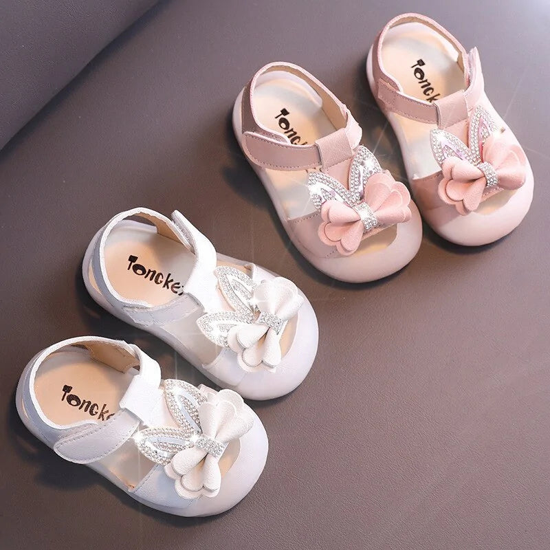 Toddler Bow & Rhinestone Sandals