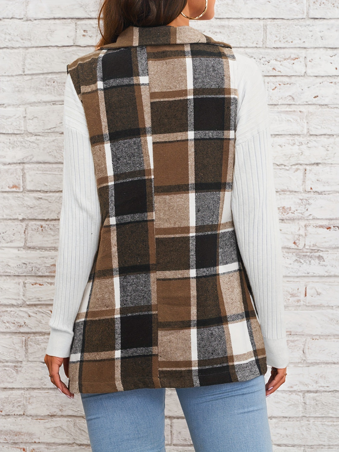 Plaid Button Vest