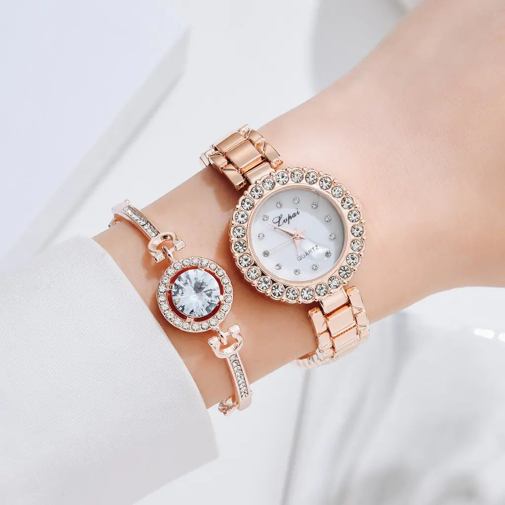 Rose Gold Wristwatch Set