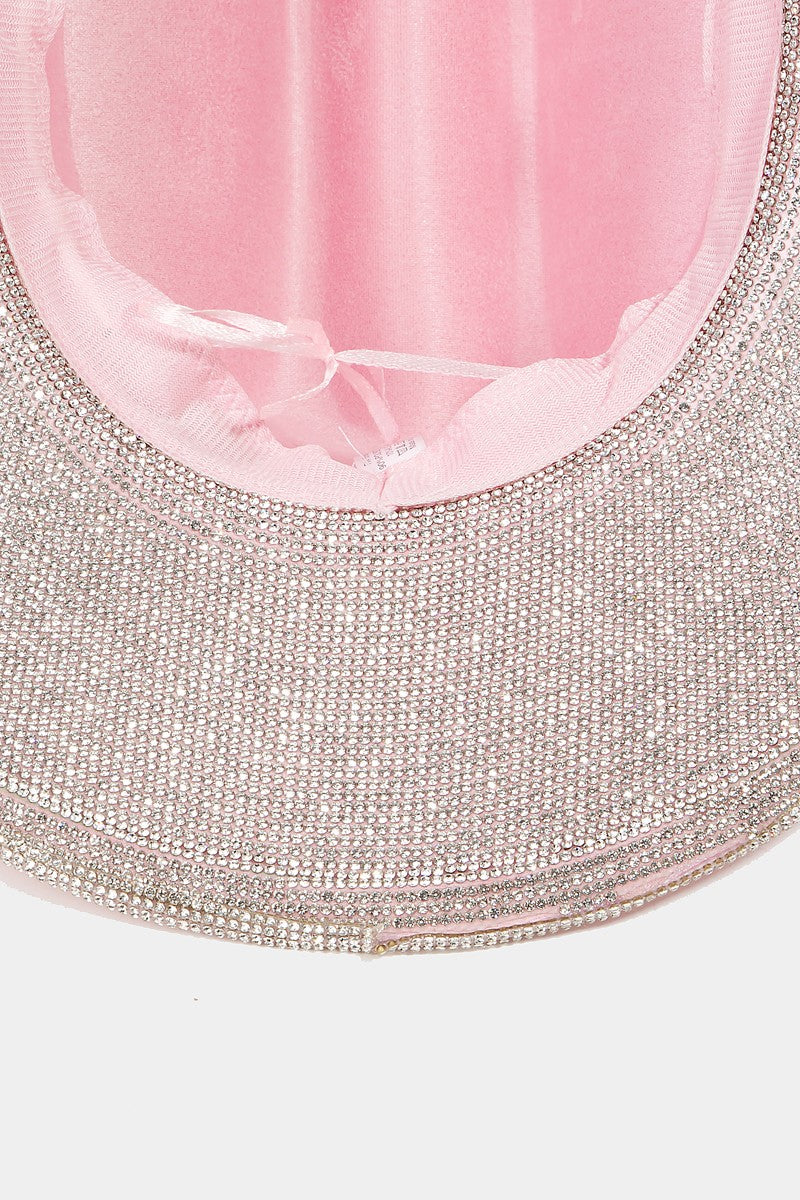 The Rhinestone Trim & Faux Suede Cowgirl Hat