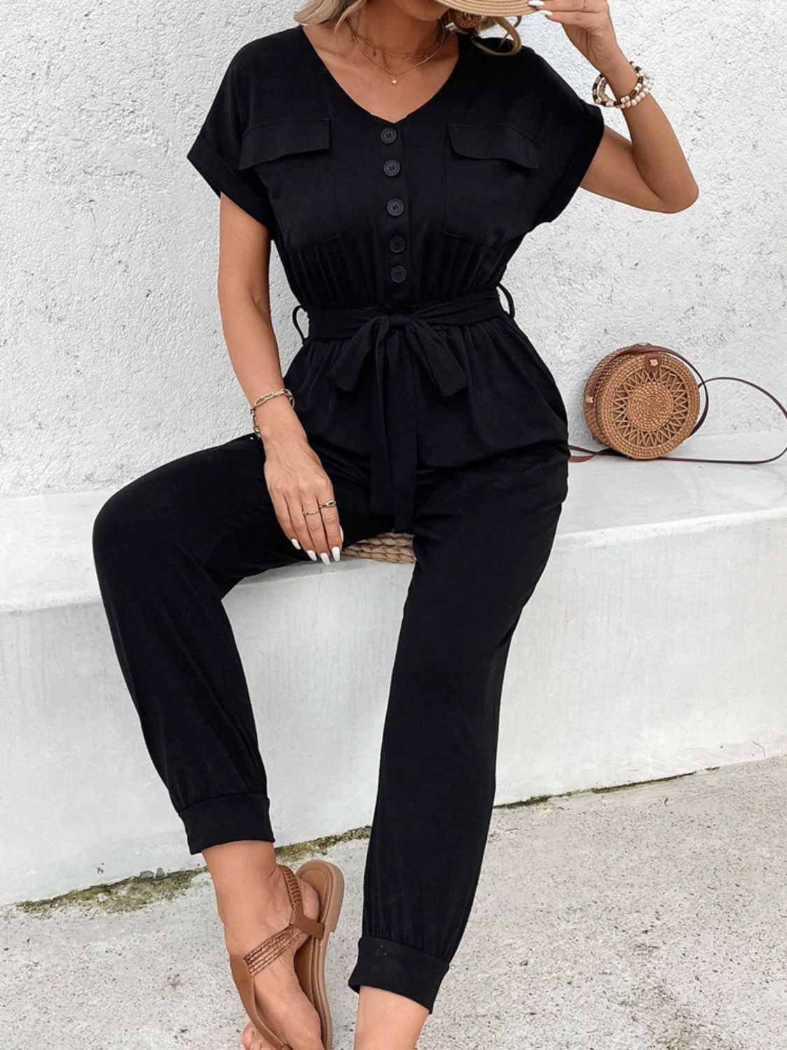 V-Neck Jumpsuit