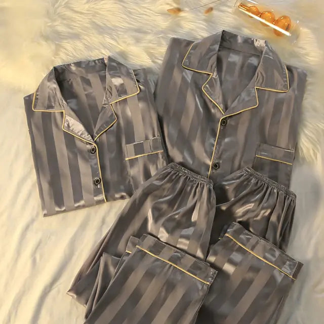 Couple's Silk Pajamas Set