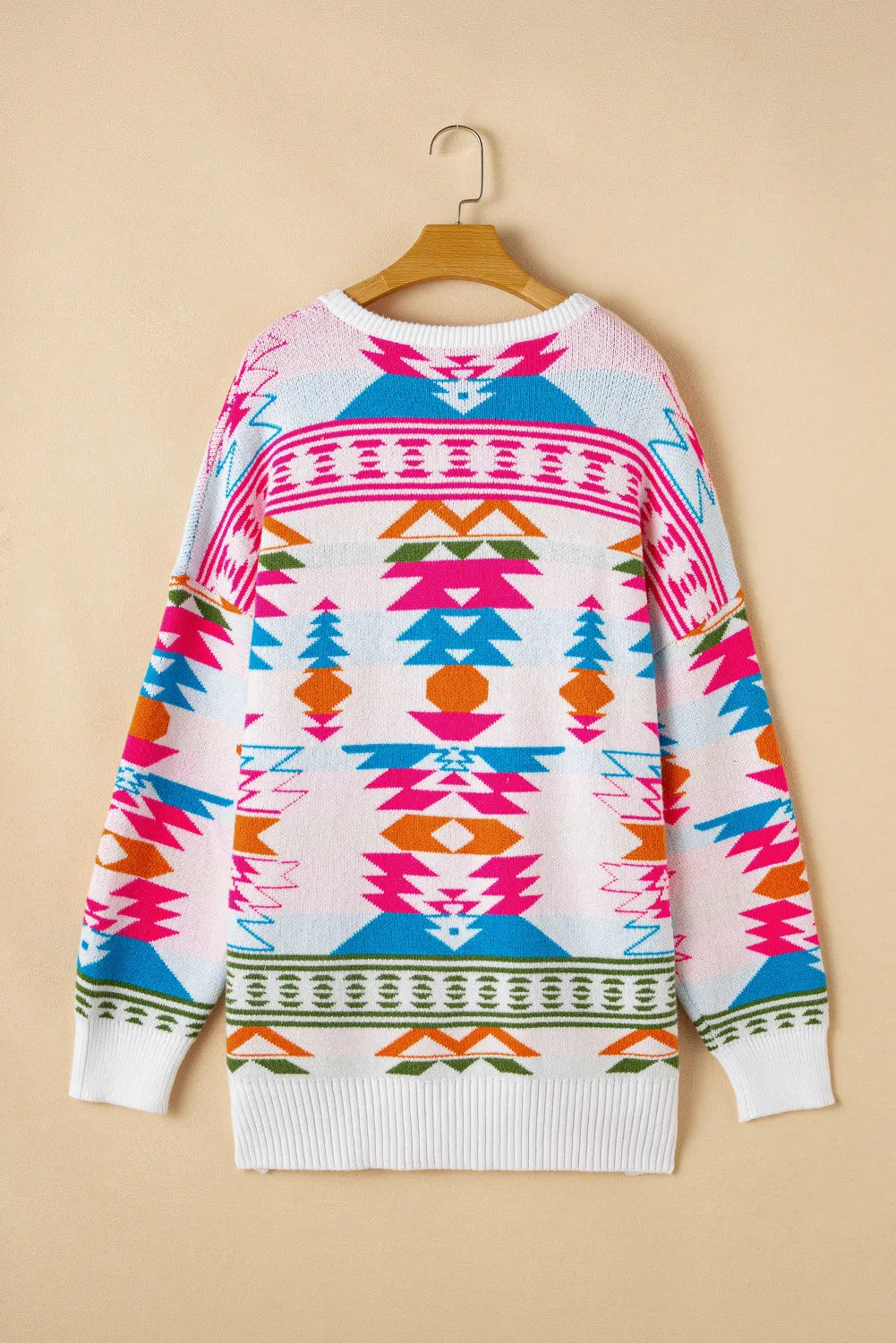 Geometric V-Neck Sweater