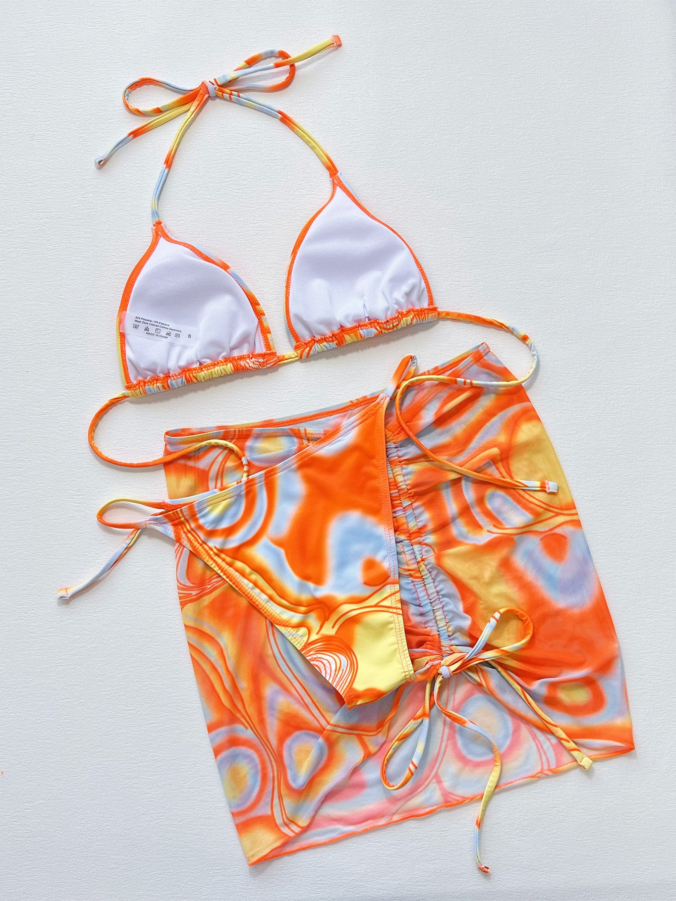 Multicolored Three-Piece Swim Set