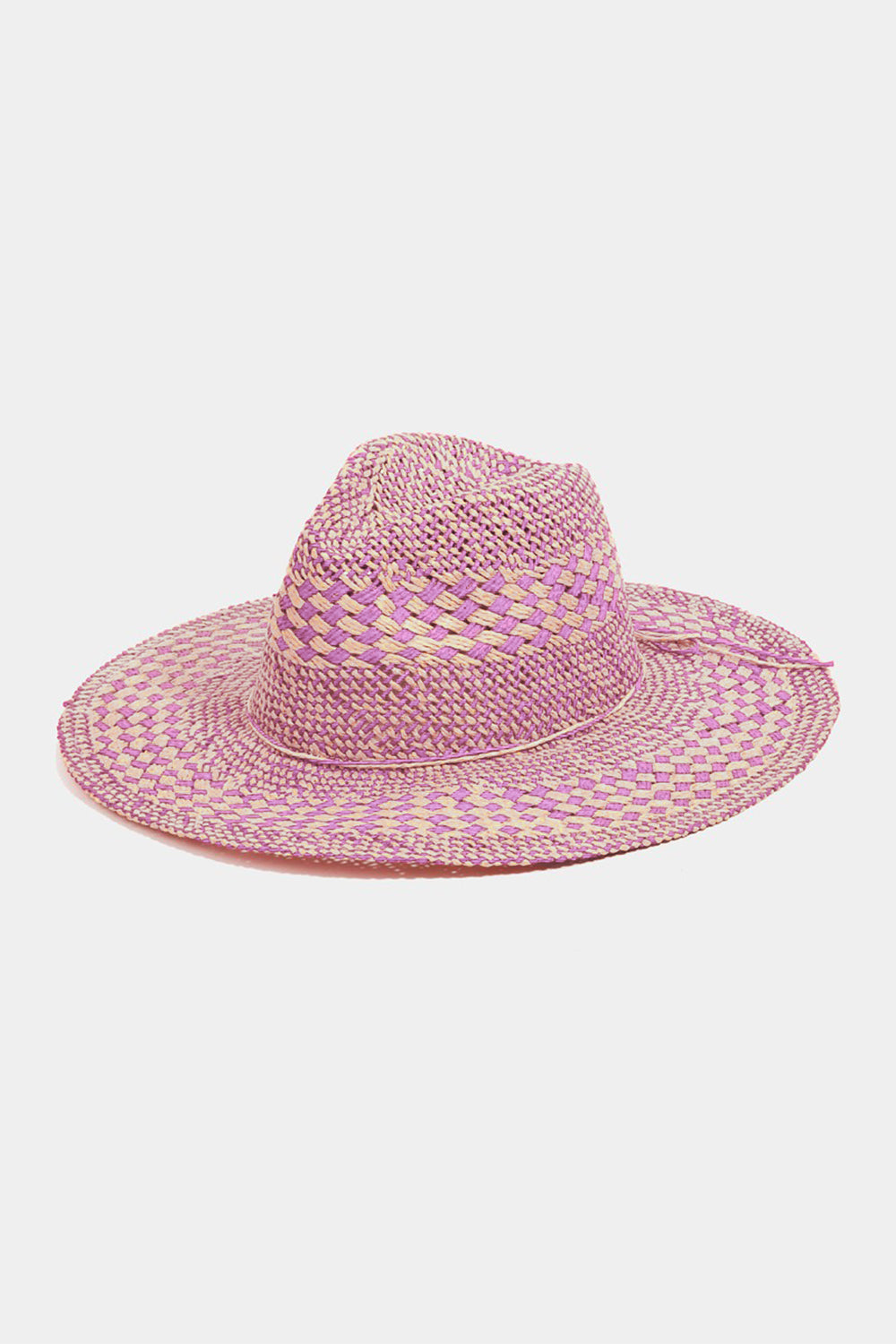 Checkered Straw Sun Hat