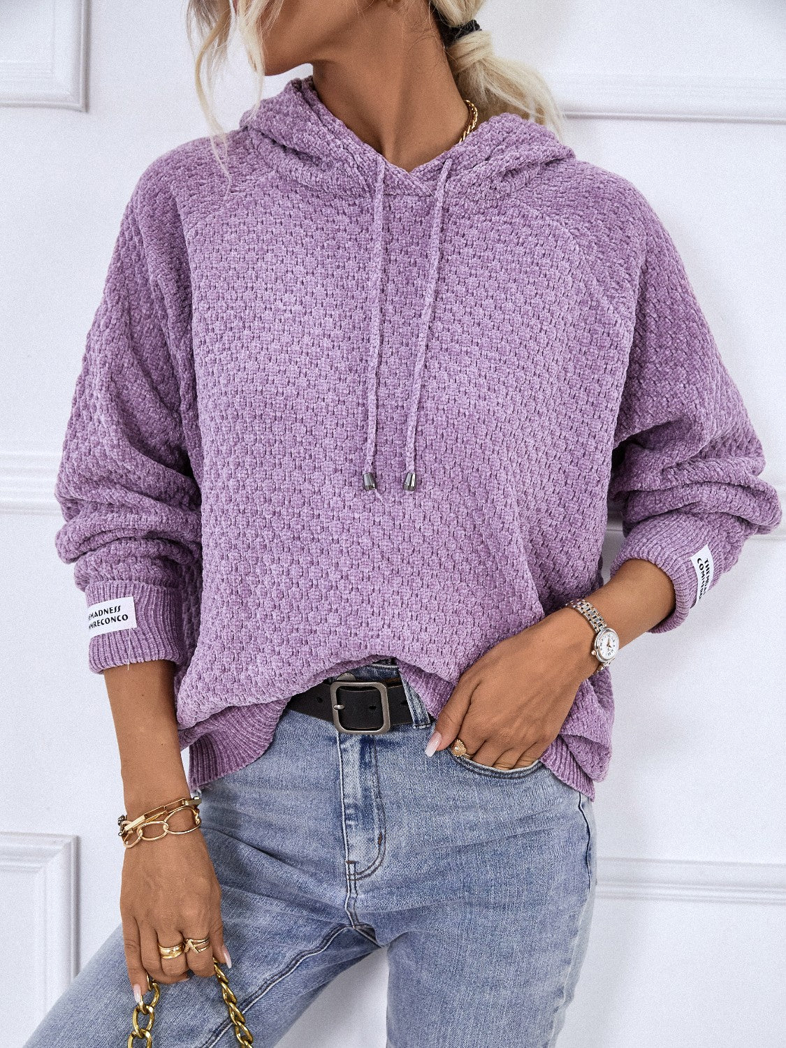 Texture Hooded Sweater