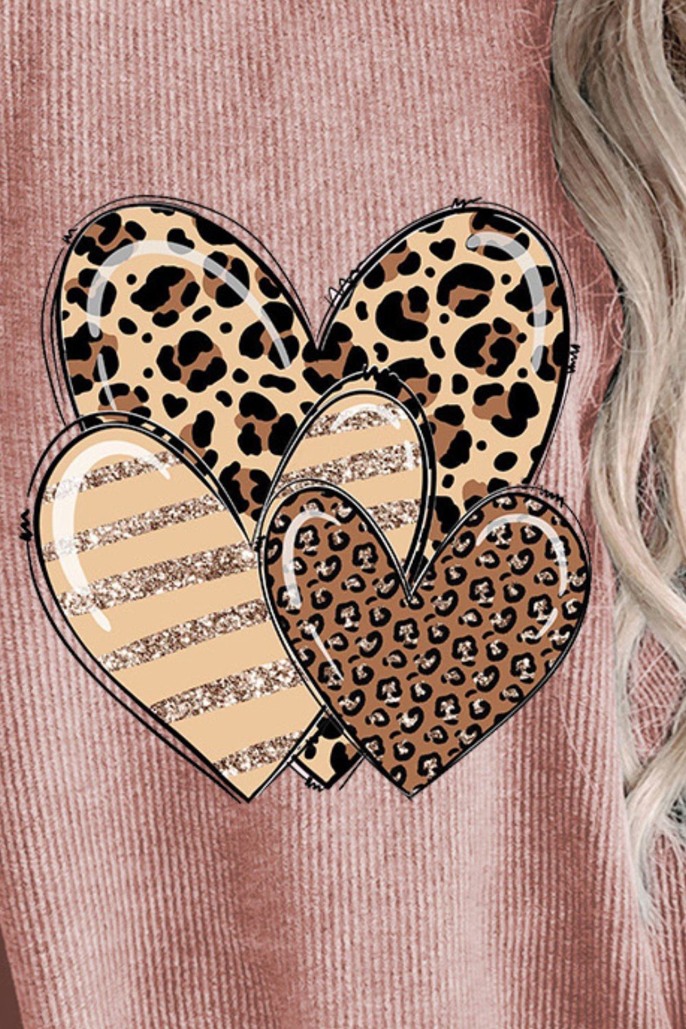 Heart Ribbed Sweatshirt