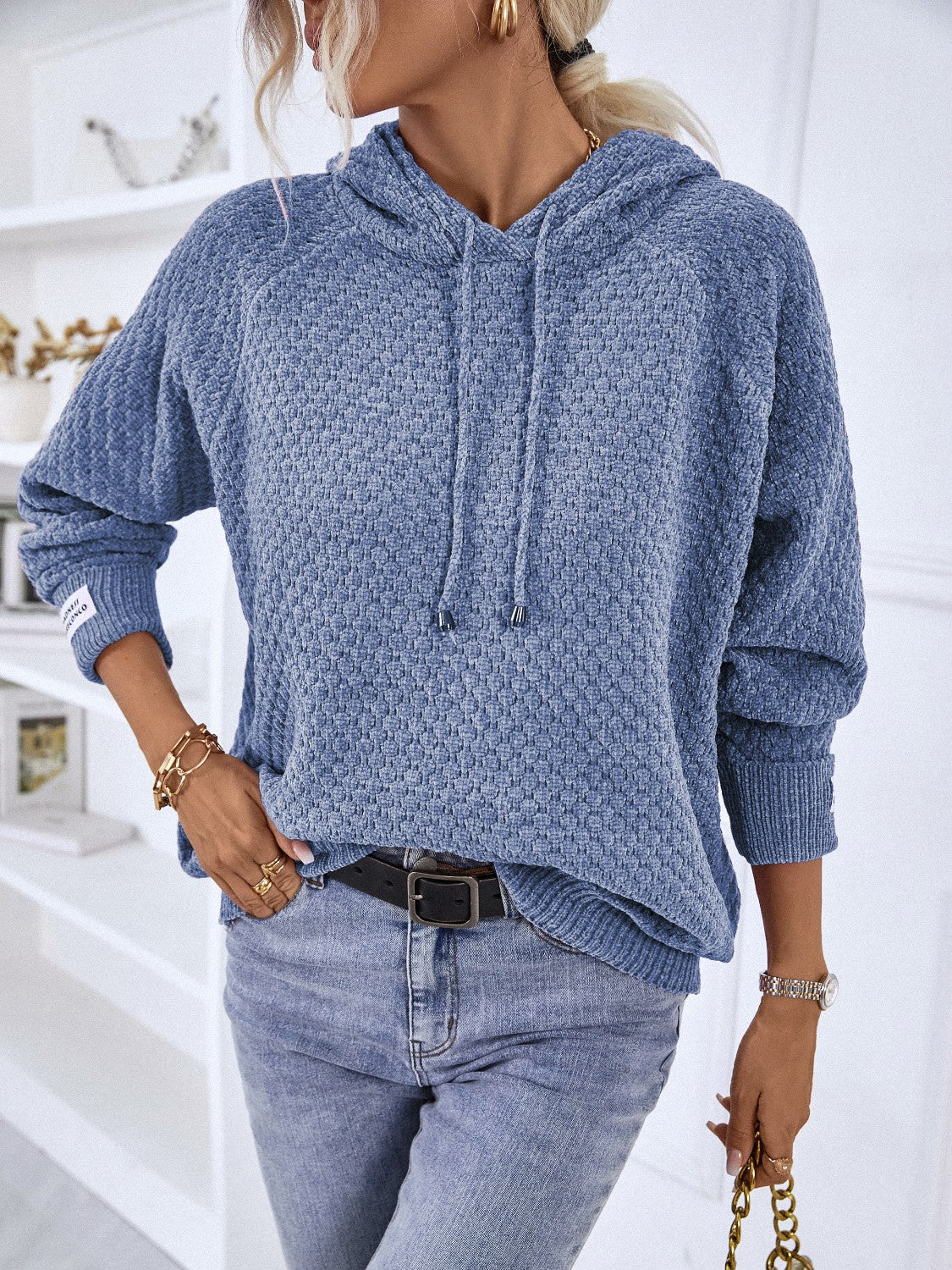 Texture Hooded Sweater