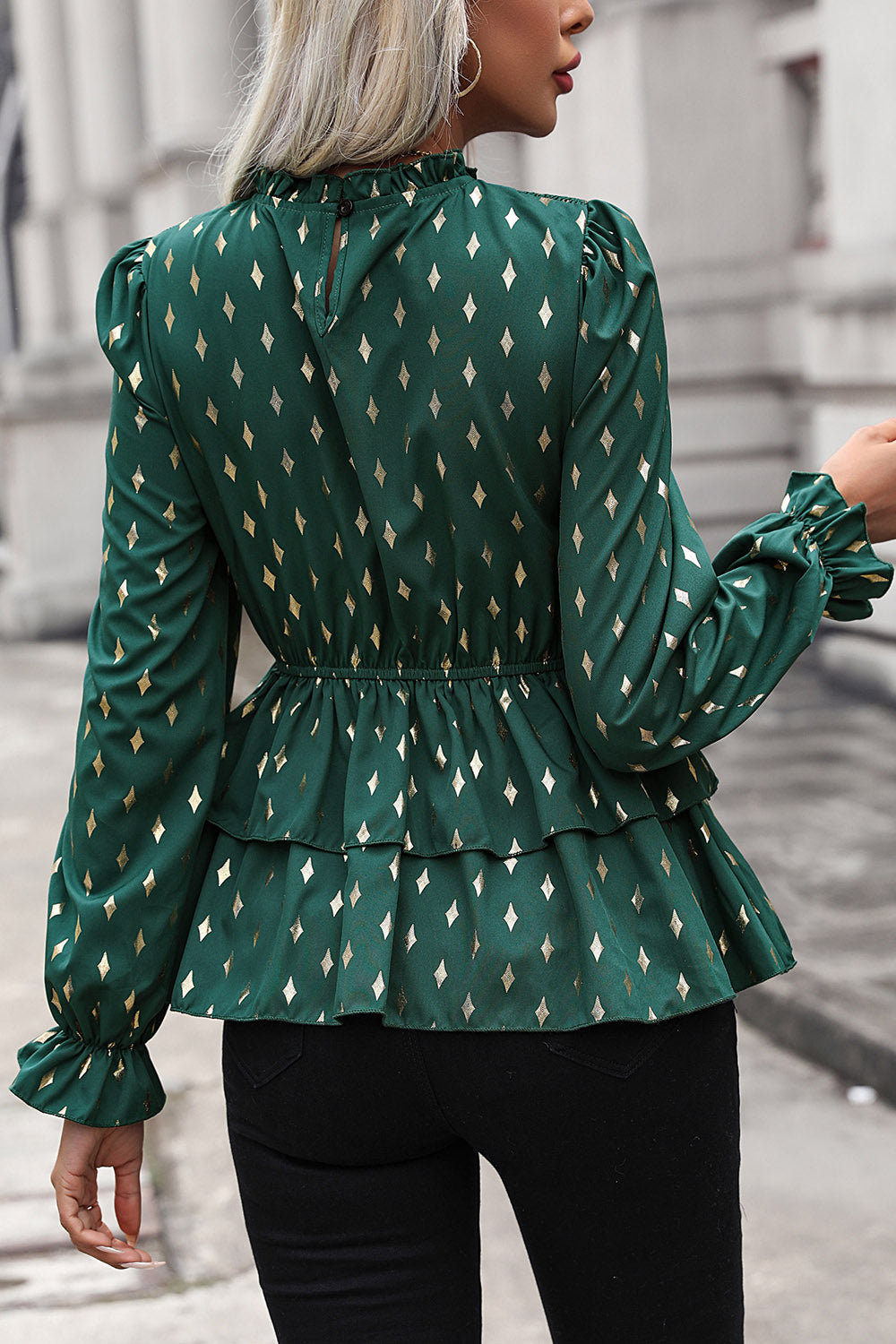Smocked Flounce Blouse