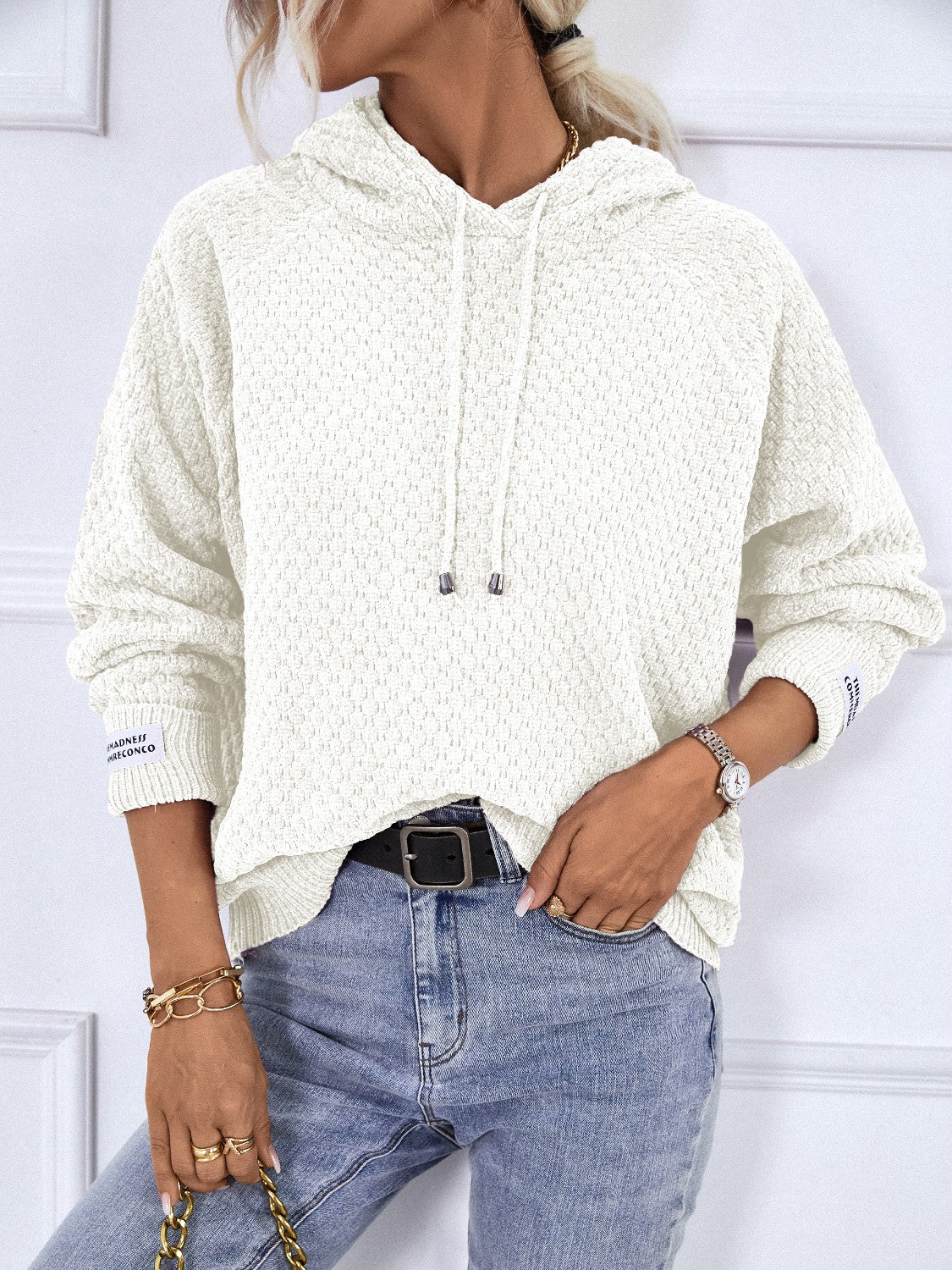 Texture Hooded Sweater