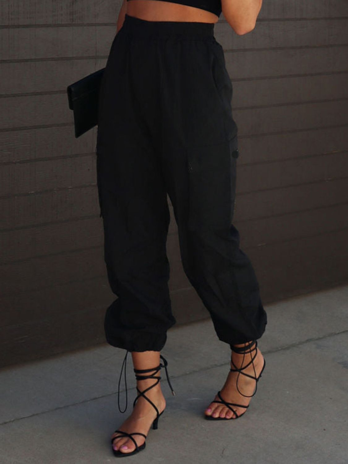 High Waist Drawstring Pants w/ Pockets