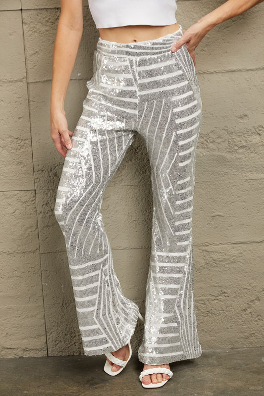 Sequin Flared Pants