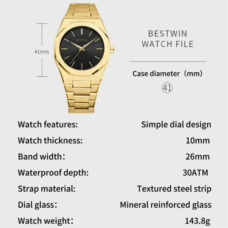 Octagon Stainless Steel Watch
