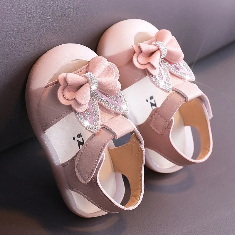 Toddler Bow & Rhinestone Sandals