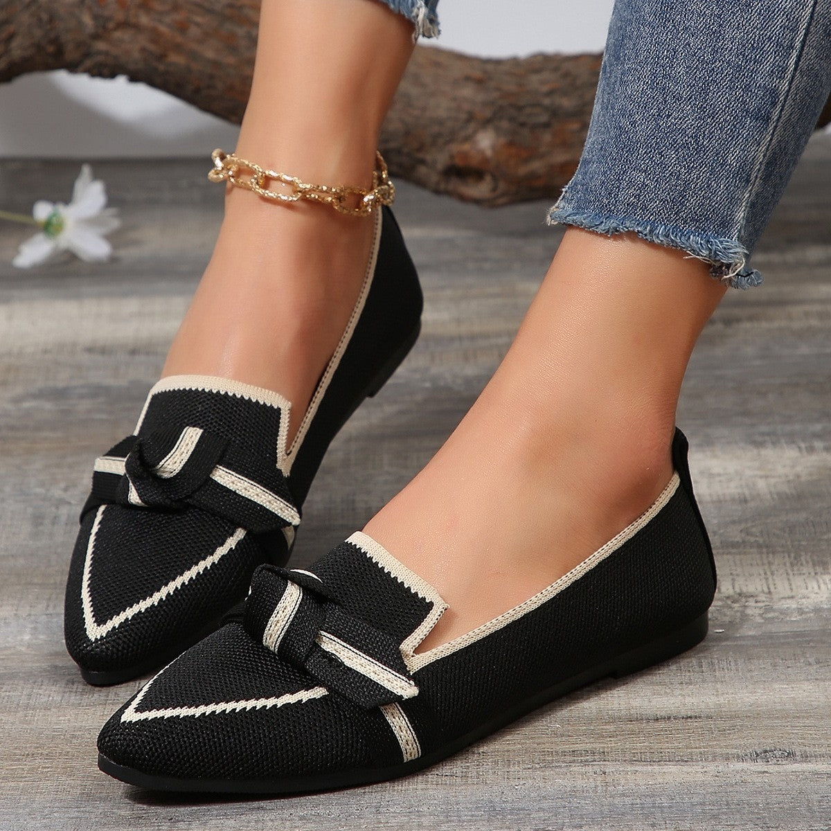 Blue Bow Loafers