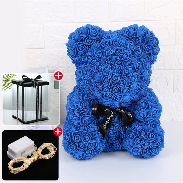 Rose Bear w/ LED Light Gift Box