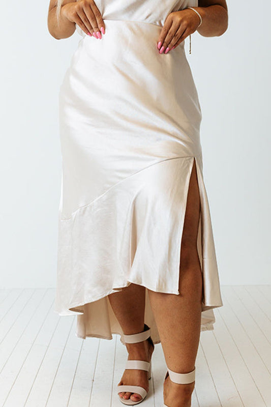 (PS) Slit Ruffled Skirt