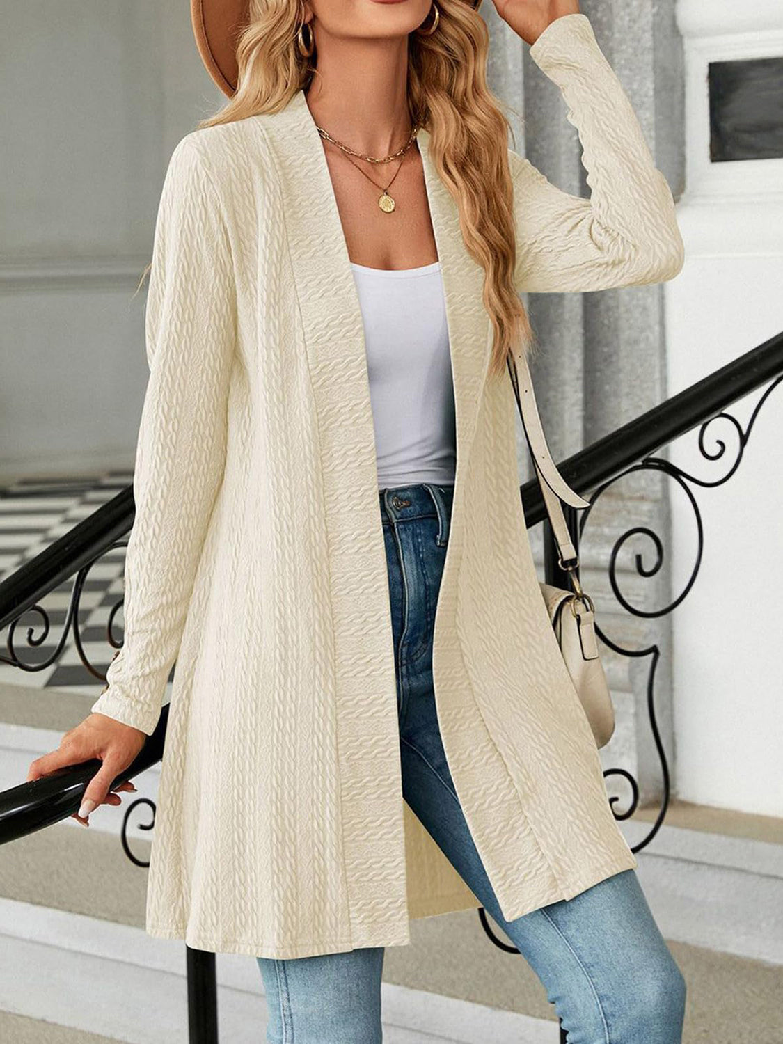 Long Open Sleeve Cardigan