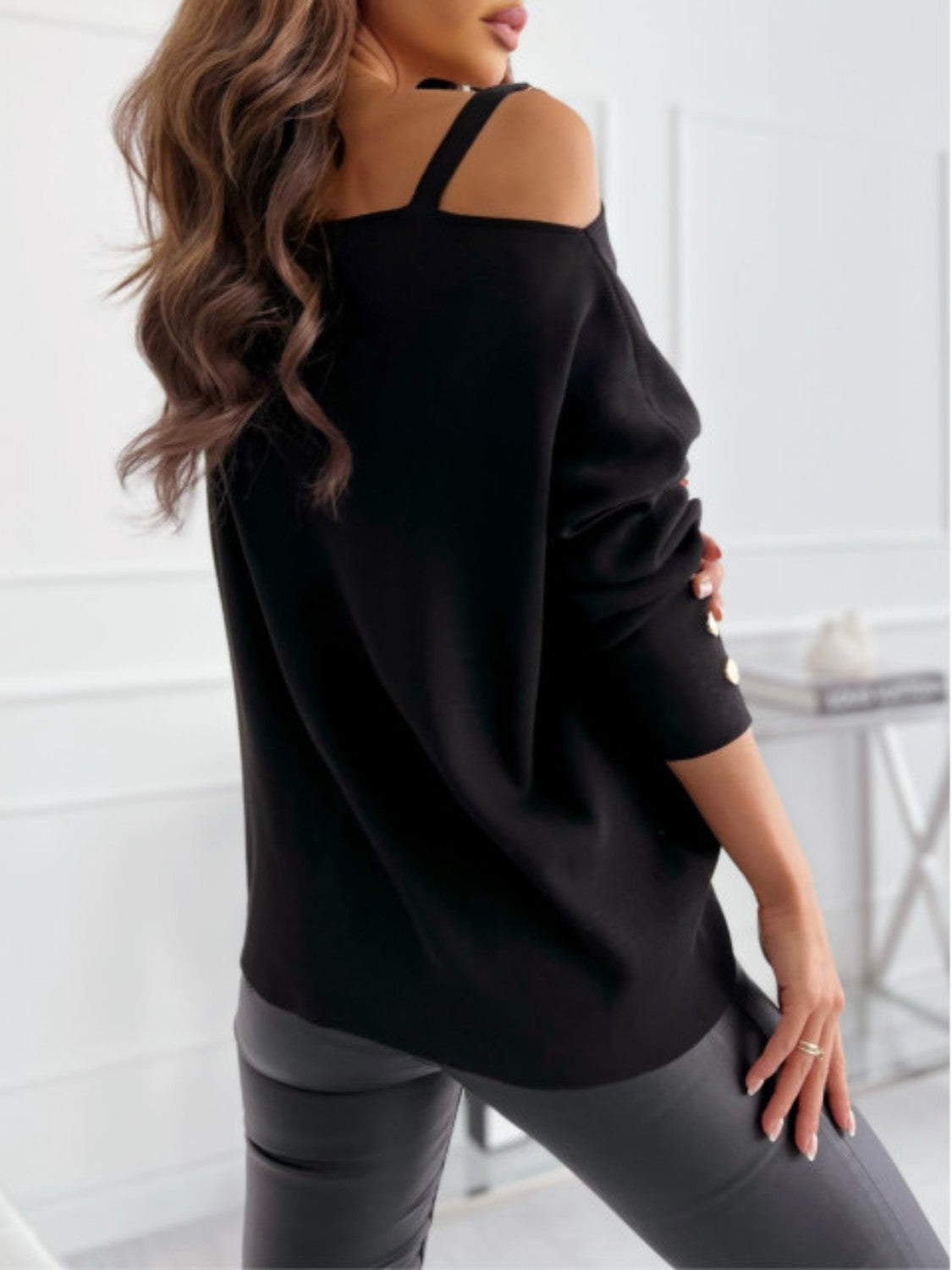 Off Shoulder Buttoned Top