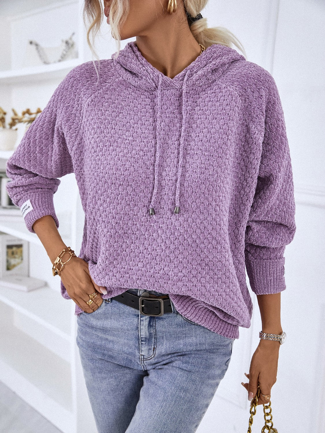 Texture Hooded Sweater