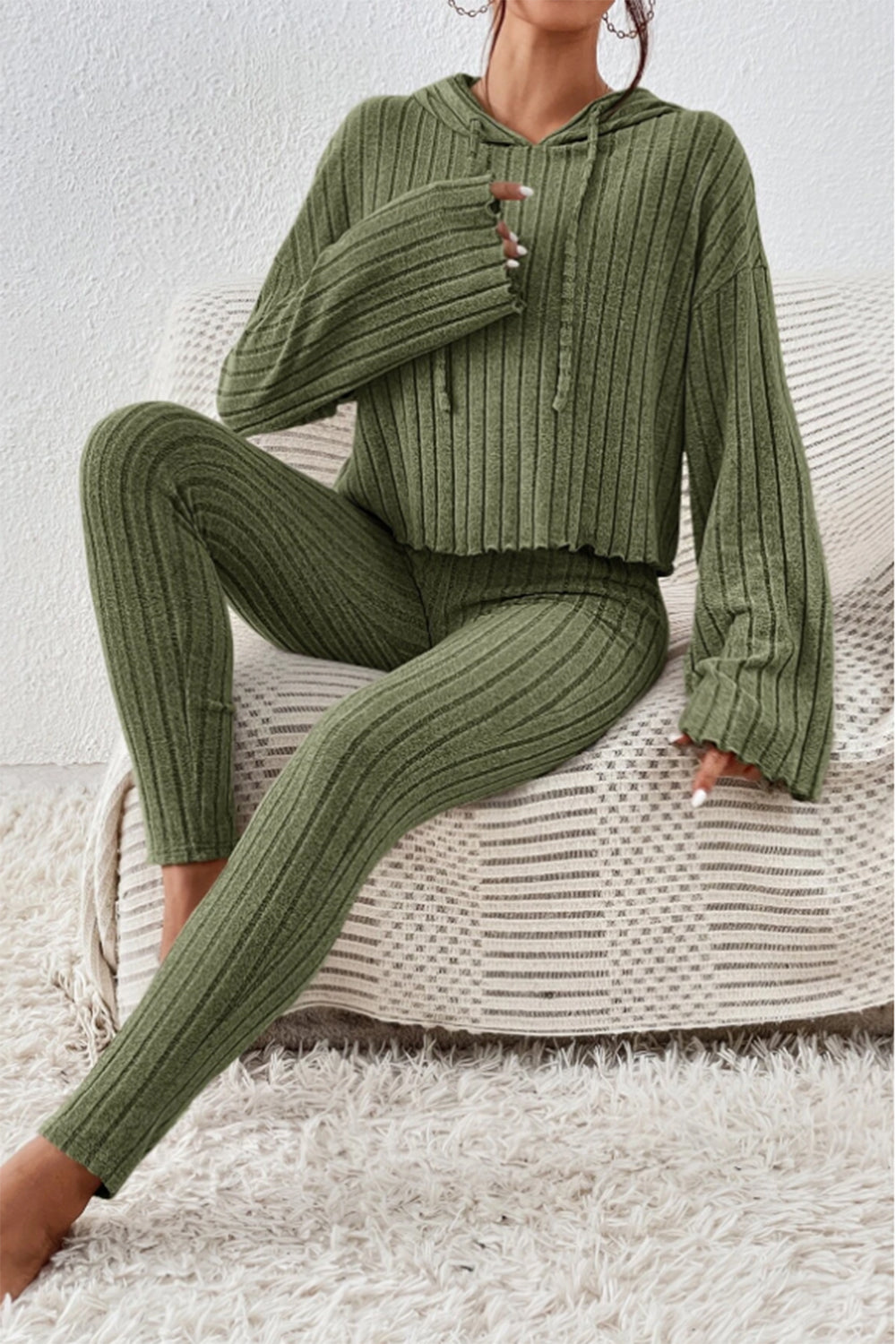 Lettuce Hooded Top & Pants Set