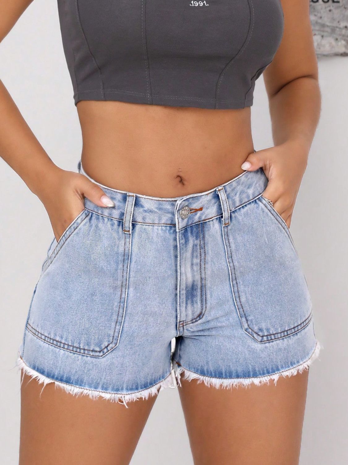 Raw Hem Pocketed Denims