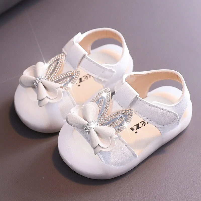 Toddler Bow & Rhinestone Sandals