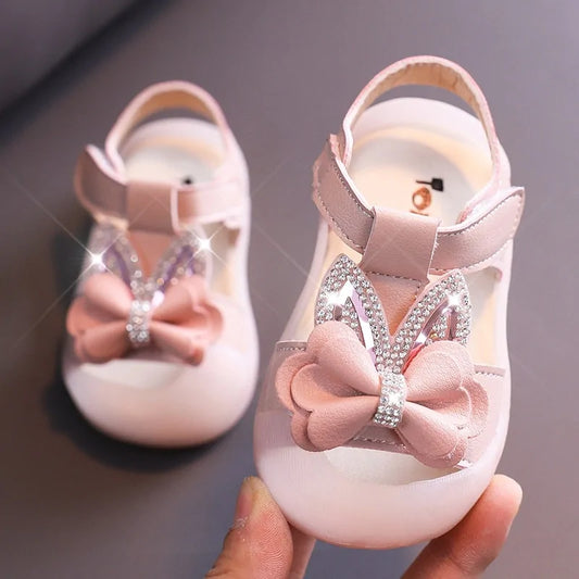 Toddler Bow & Rhinestone Sandals