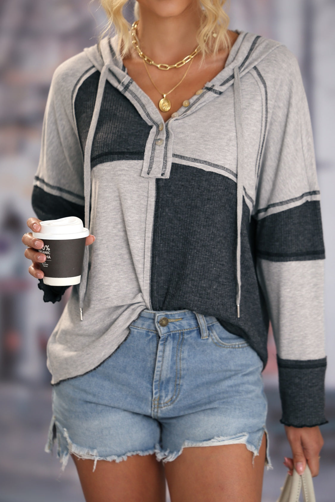 Multicolor Colorblock Hoodie