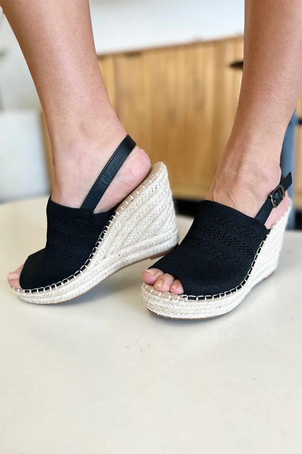 Peep Toe Wedge Sandals
