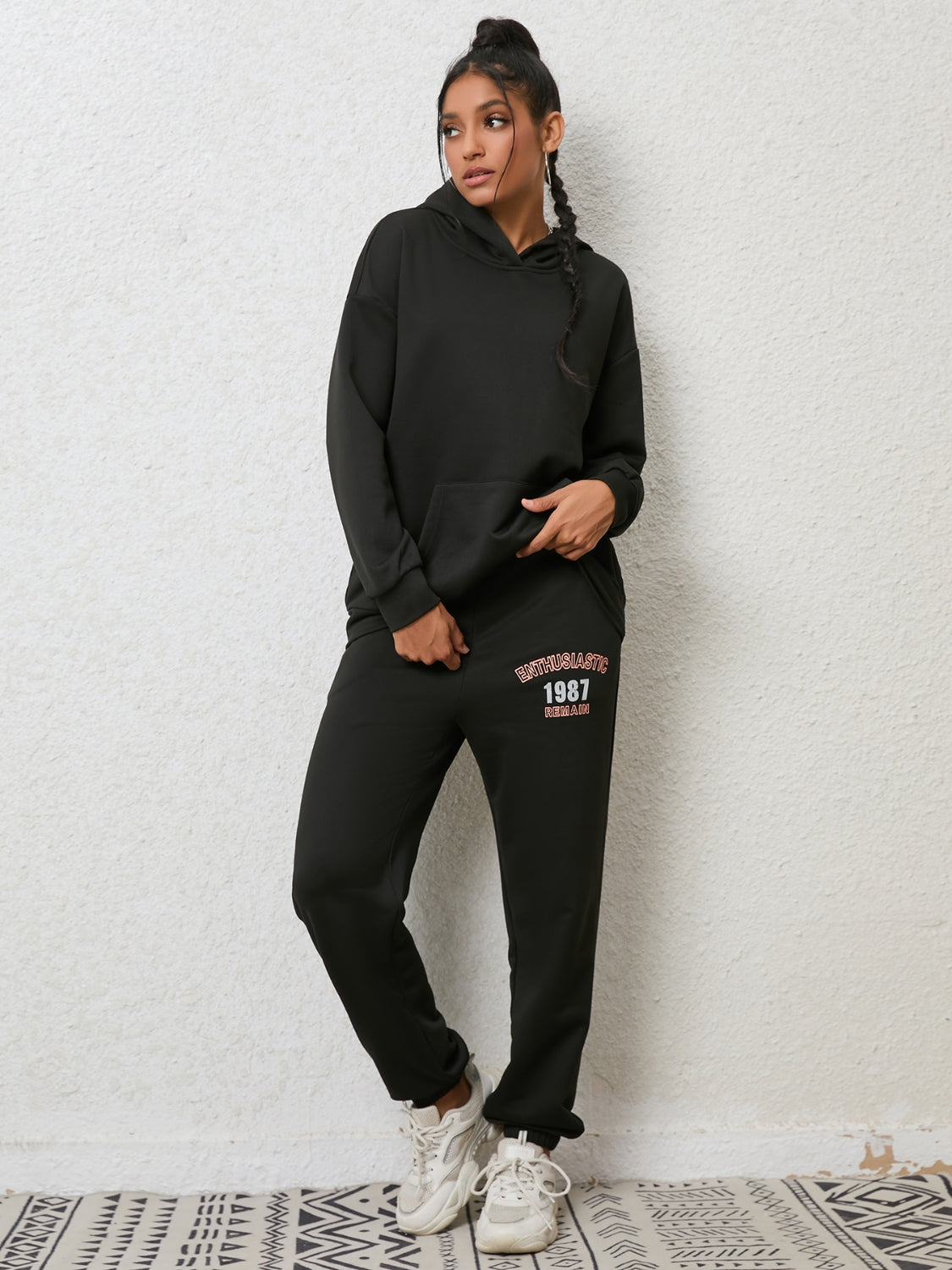 A Graphic Hoodie & Sweatpants Set