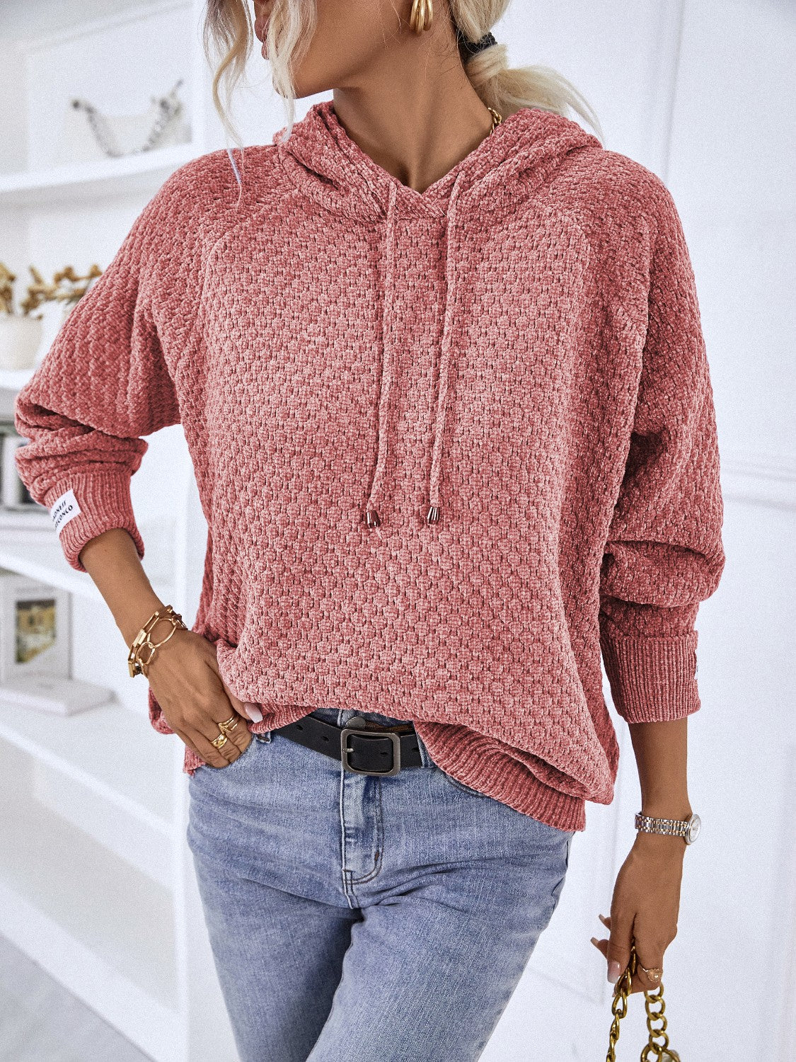 Texture Hooded Sweater