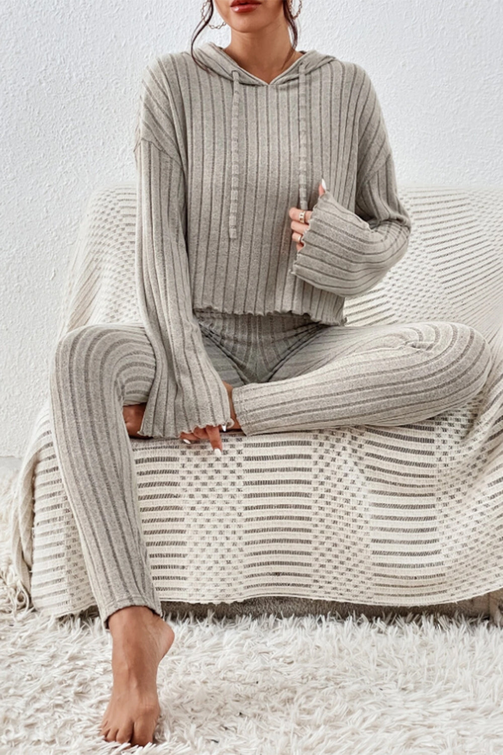 Lettuce Hooded Top & Pants Set