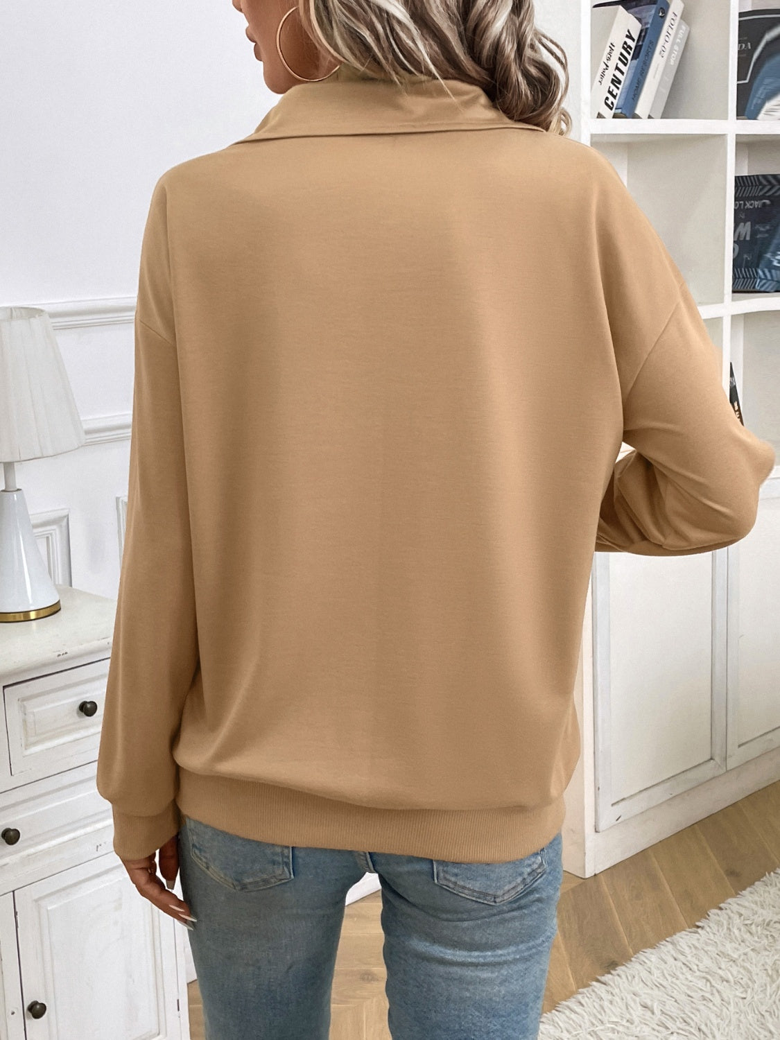 Half Zip Kangaroo Pocket Sweatshirt