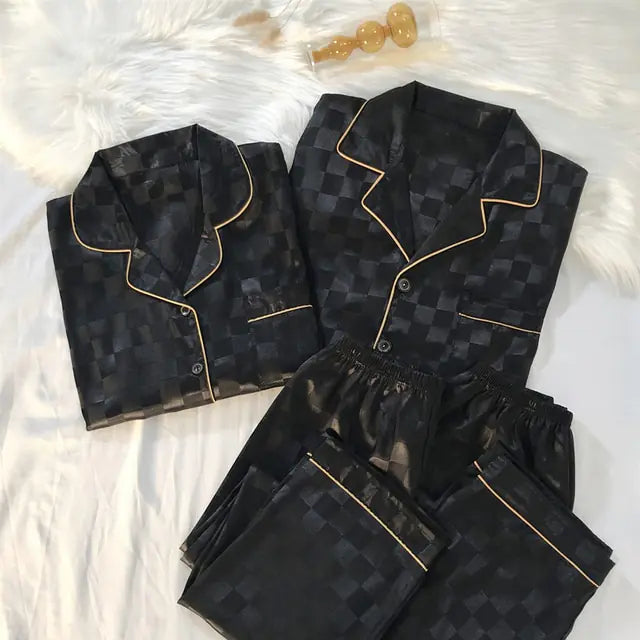 Couple's Silk Pajamas Set