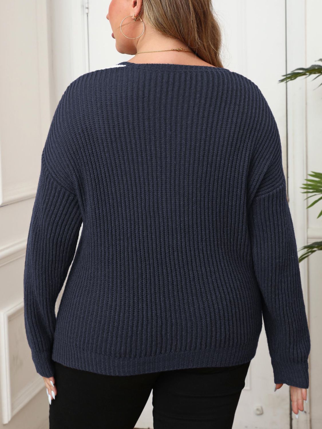 (PS) Contrast Dropped Shoulder Sweater