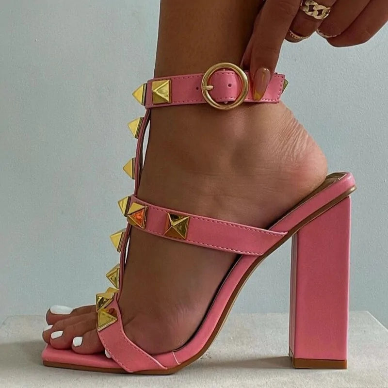 Rivet Chunky Heel