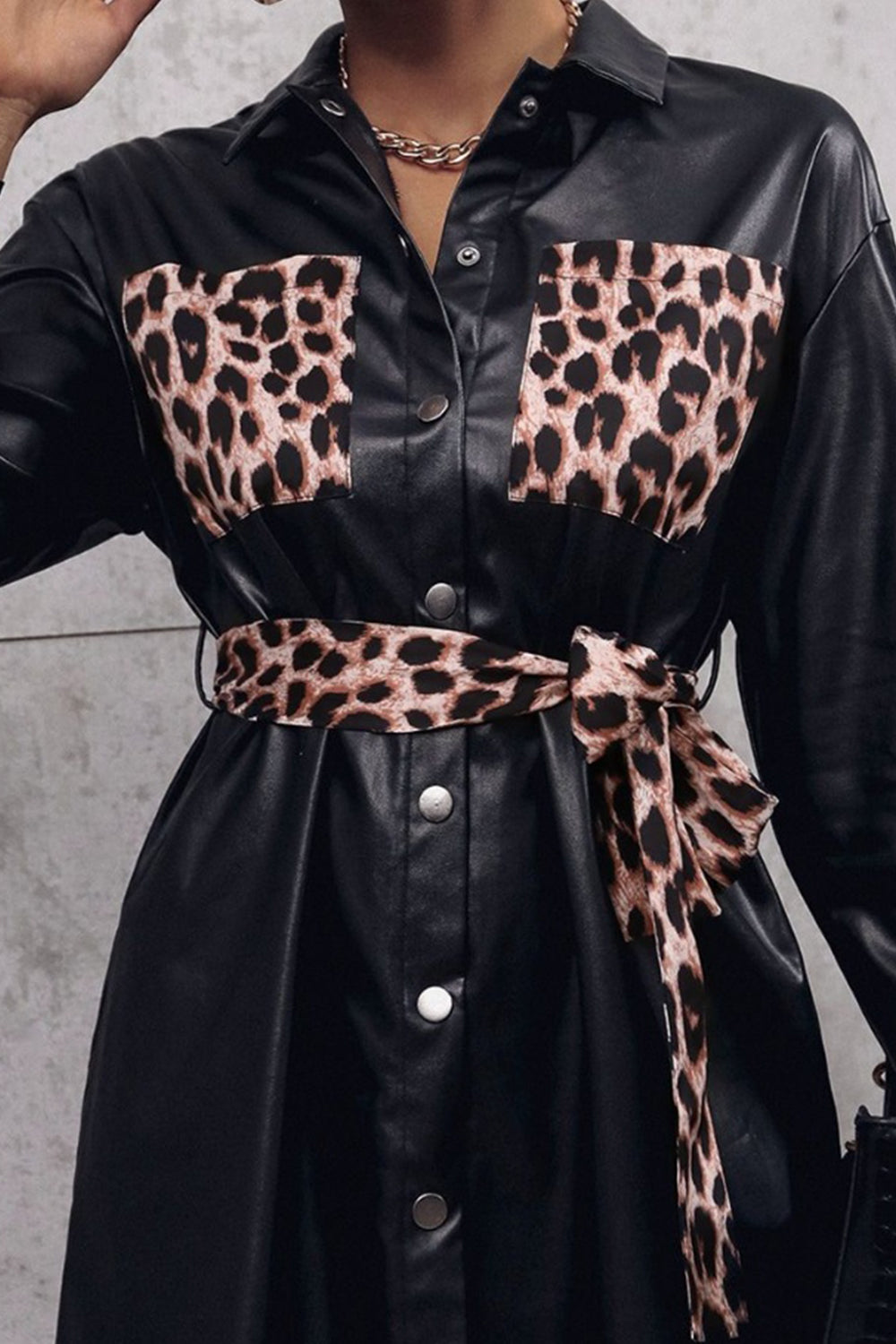 Tied Leopard Trench Coat