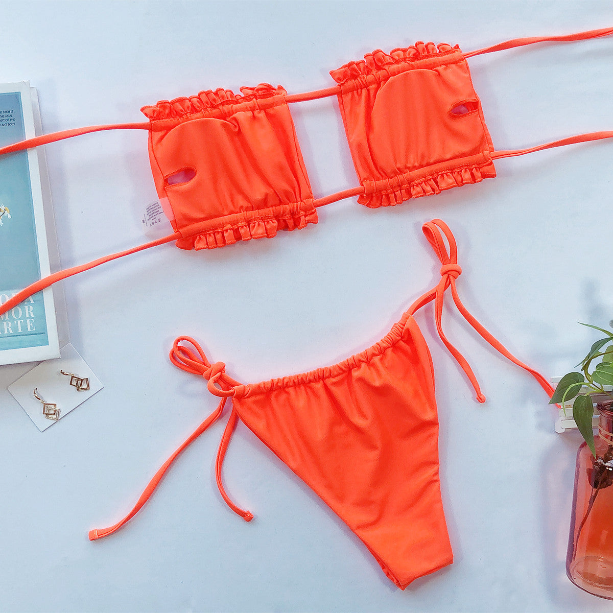 Frill Trim Bikini Set